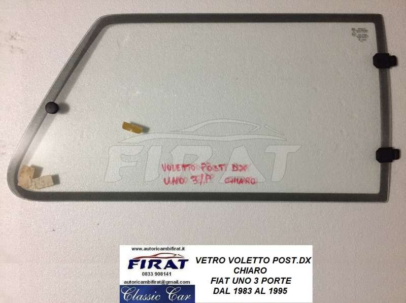 VETRO VOLETTO FIAT UNO 3P POST.DX CHIARO